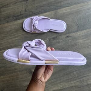 Coach Purple Brooklyn Leather Slides Size 8